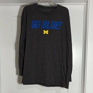 Men's Charcoal Michigan Long Sleeve Shirt